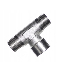 TRÓJNIK PNEUMATYCZNY T METALOWY MOSIĘŻNY NIKLOWANY 1/2
