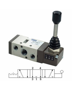 Lever 1/8 ″ 5/3, center vented, no return HLV340-D