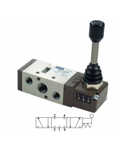 Palanca 1/4″ 5/3 centro bloqueado HLV430-S