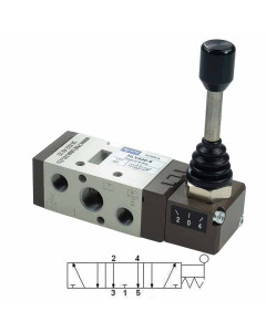 Palanca 1/4″ 5/3, centro desaireado HLV440-S