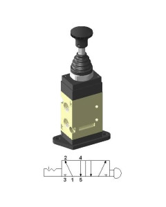 Zawór Grzybkowy 1/8″ 5/2 bez powrotu, płytka montażowa