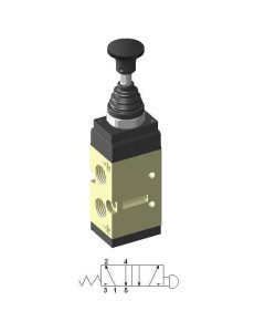 Zawór Grzybkowy 1/4″ 5/2 ze sprężyną