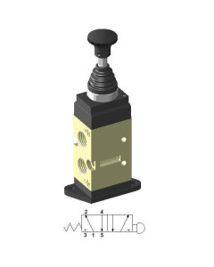 Zawór Grzybkowy 1/4″ 5/2 ze sprężyną, płytka montażowa