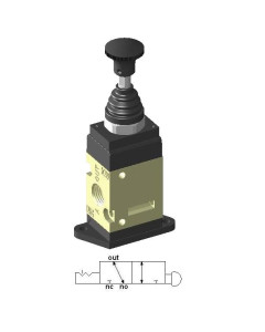 Zawór Grzybkowy 1/4″ 3/2 bez powrotu, płytka montażowa