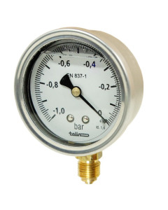 Vakuummeter mit Glyzerin 63mm -1 bis 0 bar 1/4″