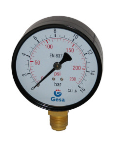 Manometr 100mm, 16 BAR MAG-100R-0016