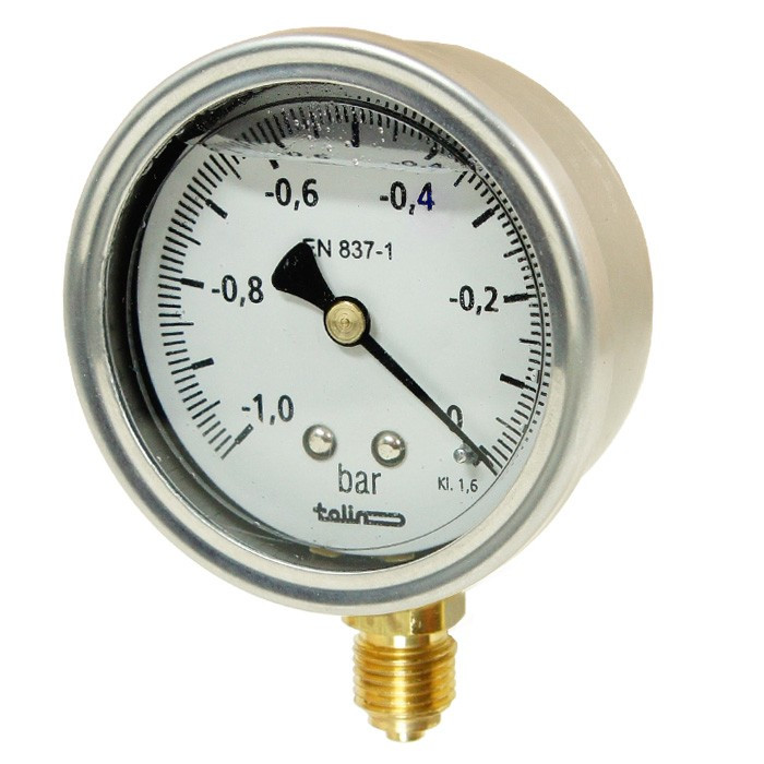 Vakuummeter Von WIKA, Ø 63 Mm, Klasse 2.5, Für Vakuum-/Druckmessung, Mit Glycerinfüllung
