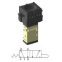 The valve is operated by the 5/2 M5 button