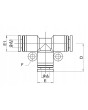 ZŁĄCZKA PNEUMATYCZNA WTYKOWA TRÓJNIK REDUKCYJNY T AUTO 2 x 8 mm 1 x 4 mm