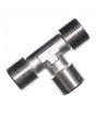 TRÓJNIK PNEUMATYCZNY T METALOWY MOSIĘŻNY NIKLOWANY 1/4" ZZZ 50 BAR