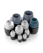 Straight aluminum coupling with 2 "BSP male thread for Atlas Copco 50 AirNET aluminum pipe