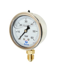 Manometer with glycerin 63mm, 60 BAR MAG-063R-0060G