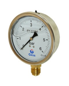 Manometer with glycerin 100mm, 6 BAR MAG-100R-0006G