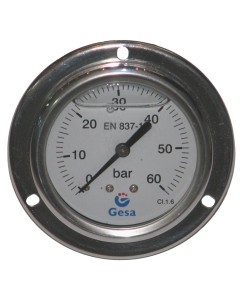 Manómetro de panel con glicerina 63mm, 60 BAR MAGF-063-0015G