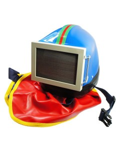 Sandblasting helmet with breathing air filter