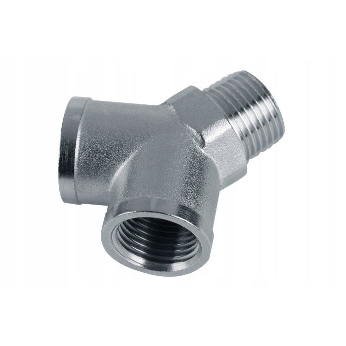 TRÓJNIK PNEUMATYCZNY Y METALOWY MOSIĘŻNY NIKLOWANY 1/8" WZW 50 BAR