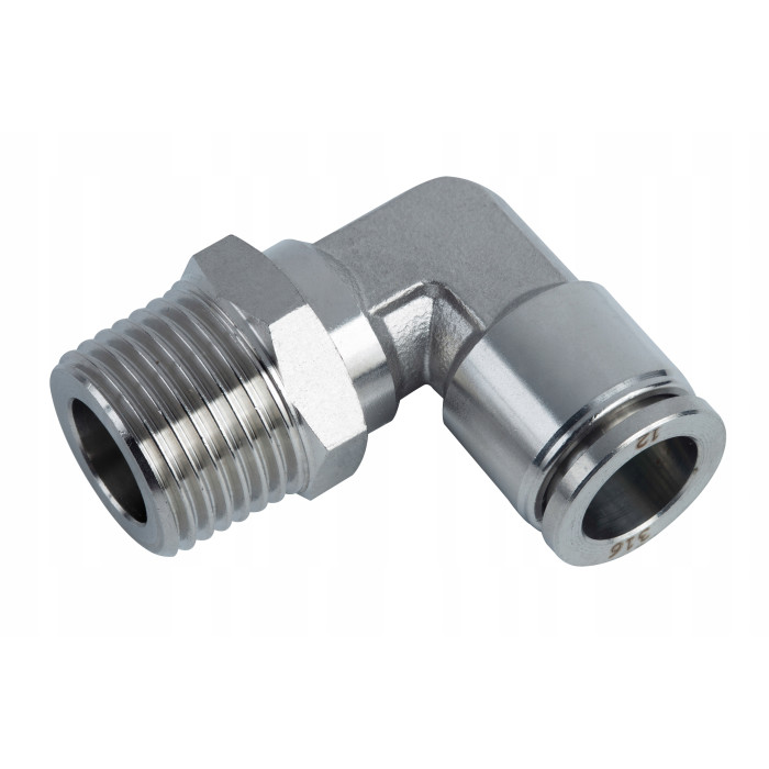 ZŁĄCZKA WTYKOWA KĄTOWA NIERDZEWNA 316L 12 mm, 1/2