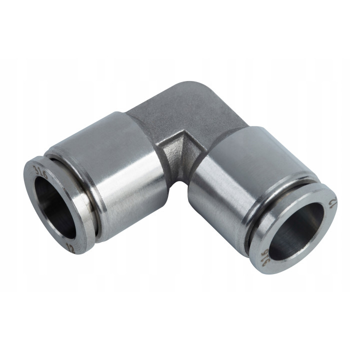ZŁĄCZKA WTYKOWA KĄTOWA PUL NIERDZEWNA 316L 8 mm