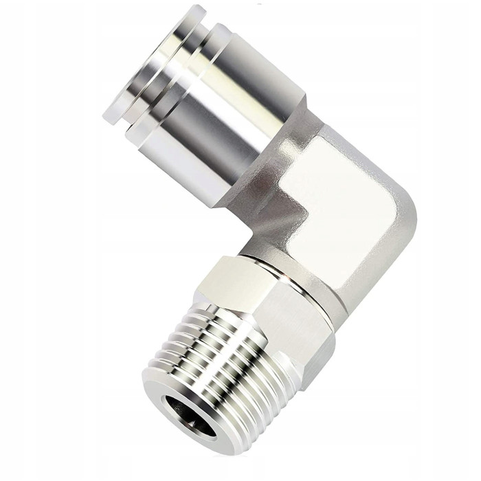 ZŁĄCZKA WTYKOWA NIERDZEWNA KOLANO 90° 6 mm 1/8