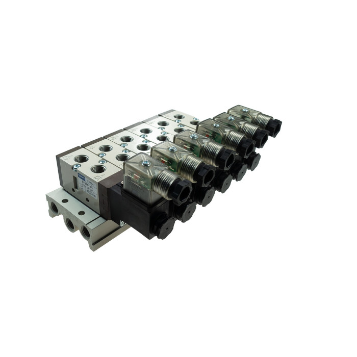 جزيرة الصمامات WMF 4500-06 مع 6 صمامات من سلسلة SF4000، سن 1/4 بوصة