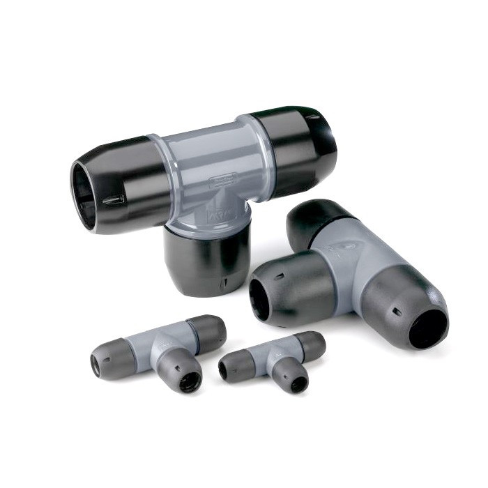 Pieza en T para tubería de aluminio 63-2 1/2″ AirNET Atlas Copco