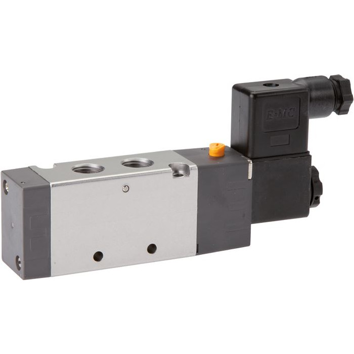 5/2-drogowy zawór elektromagnetyczny, G 1/4", Sprezyna powrotna, 24 V AC